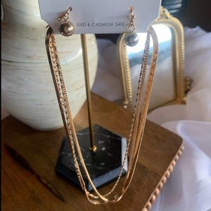 Triple Layer Necklace with Earrings